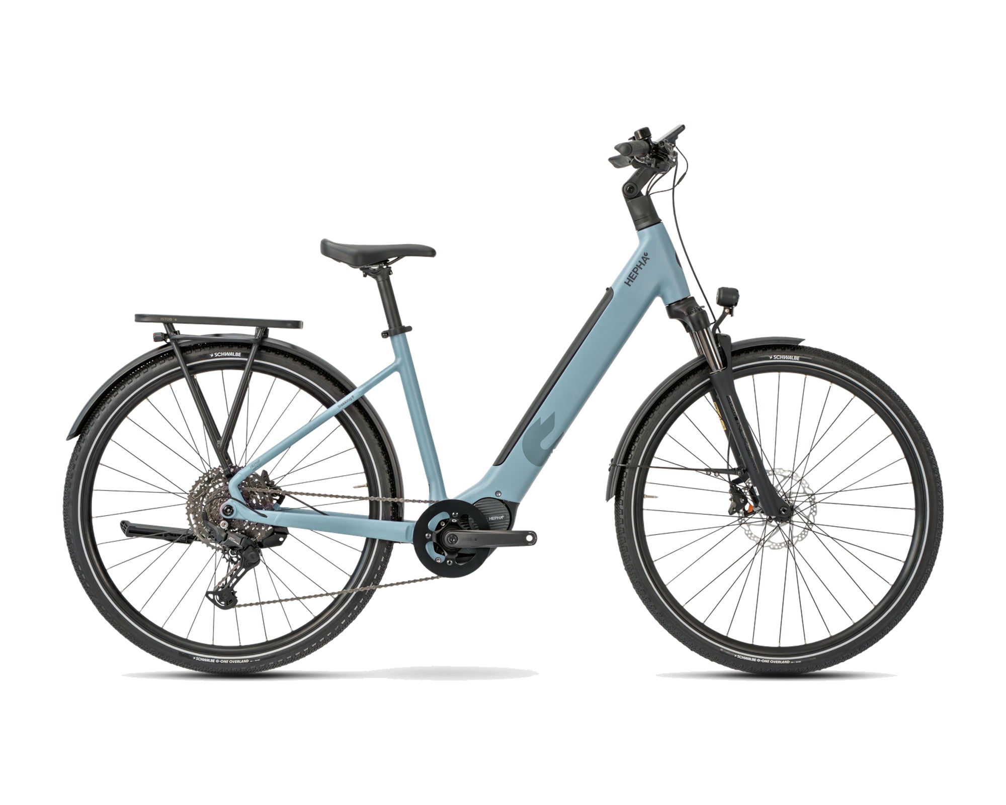 HEPHA – Trekking 8 Ultra – Blue Grey – Low Step – 2026, Fahrrad, Modelljahr 2026, in Blue Grey, Seitenansicht