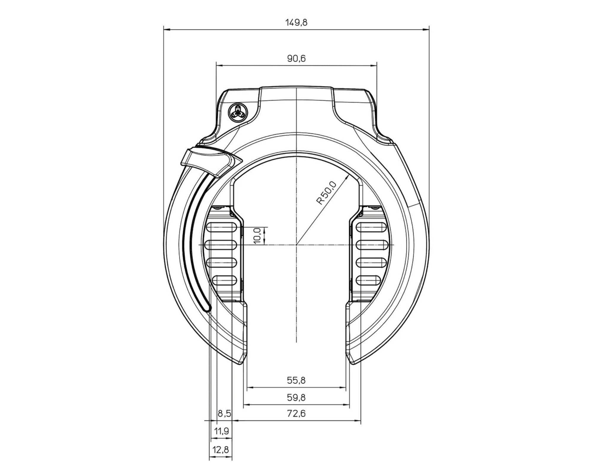 Trelock Rahmenschloss "P-O-C RS 453 AZ" - 60 mm