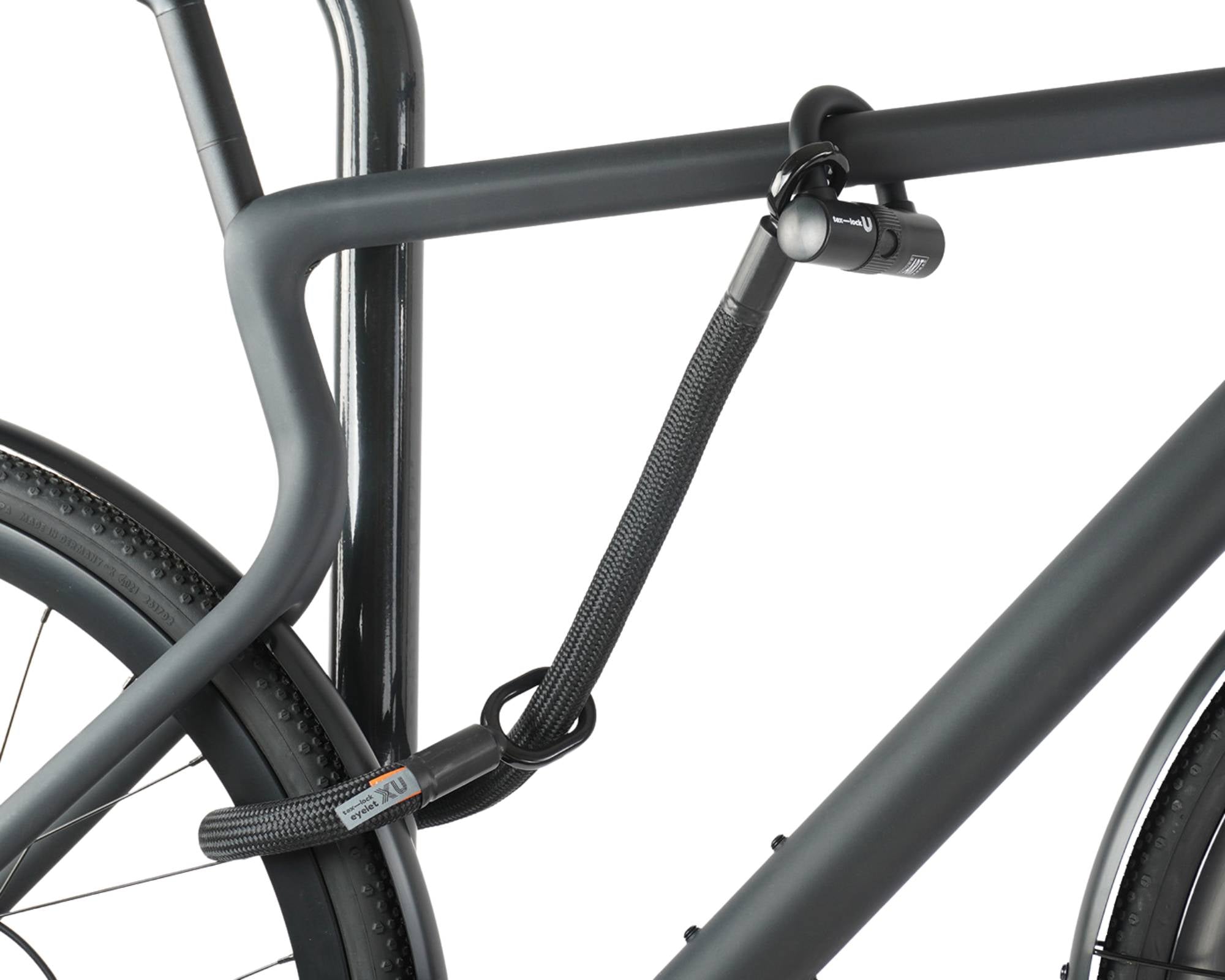tex-lock Textlischloss "eyelet - Onyx Black" U/X-Lock - 160 cm