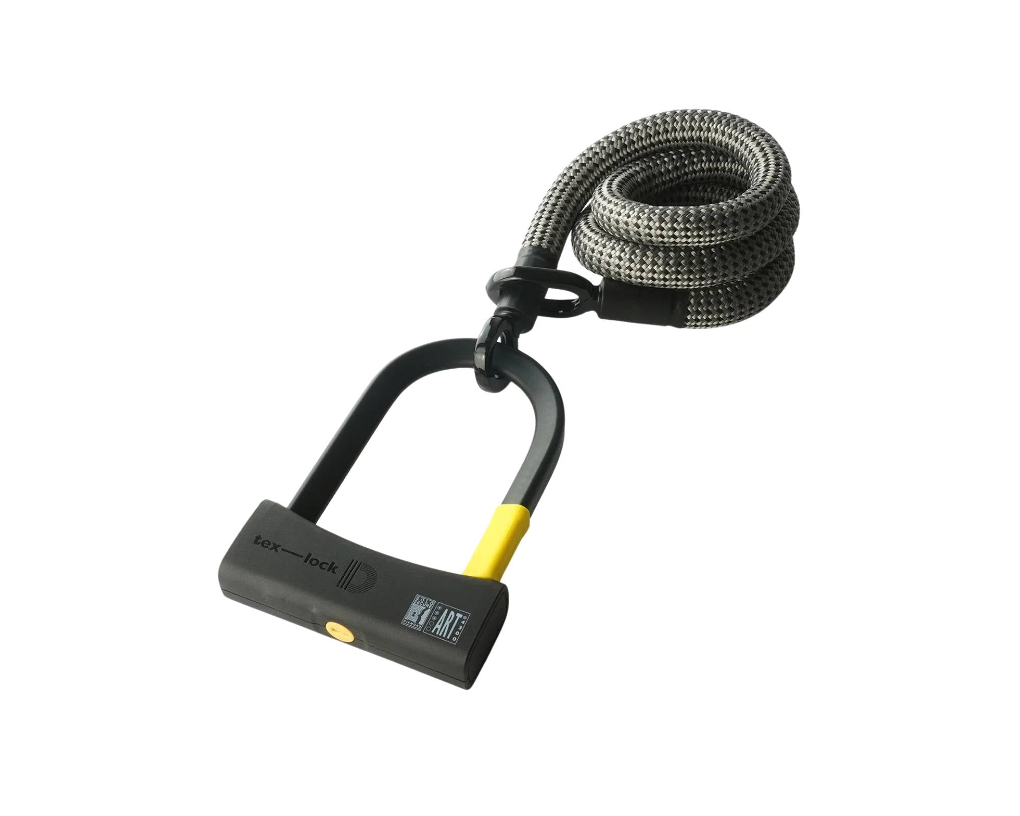 tex-lock Textilschloss "eyelet+ D-lock Electric Grey" - 120 cm