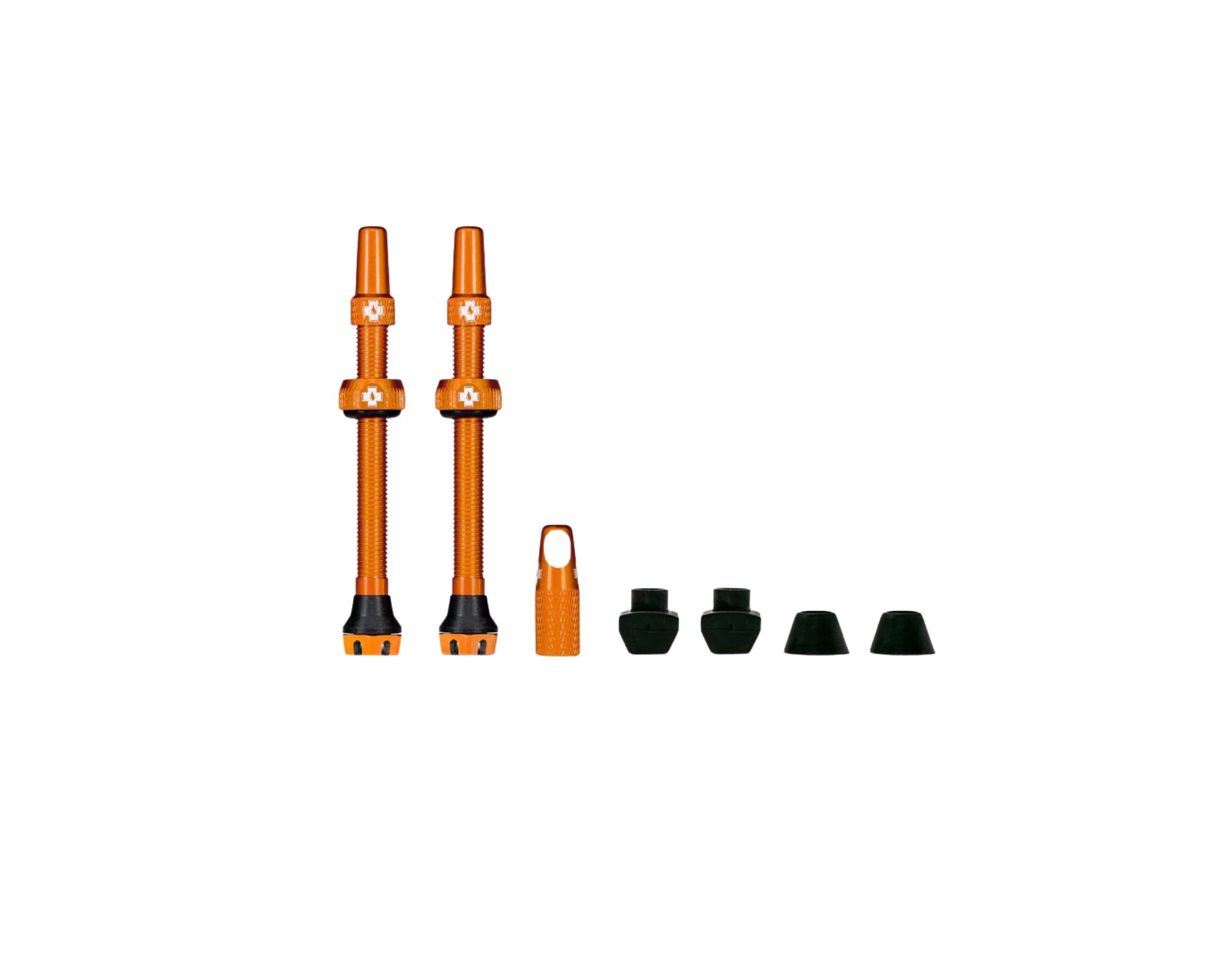 Muc-Off Tubeless Valve Kit Universal for MTB & Road - Orange 60mm