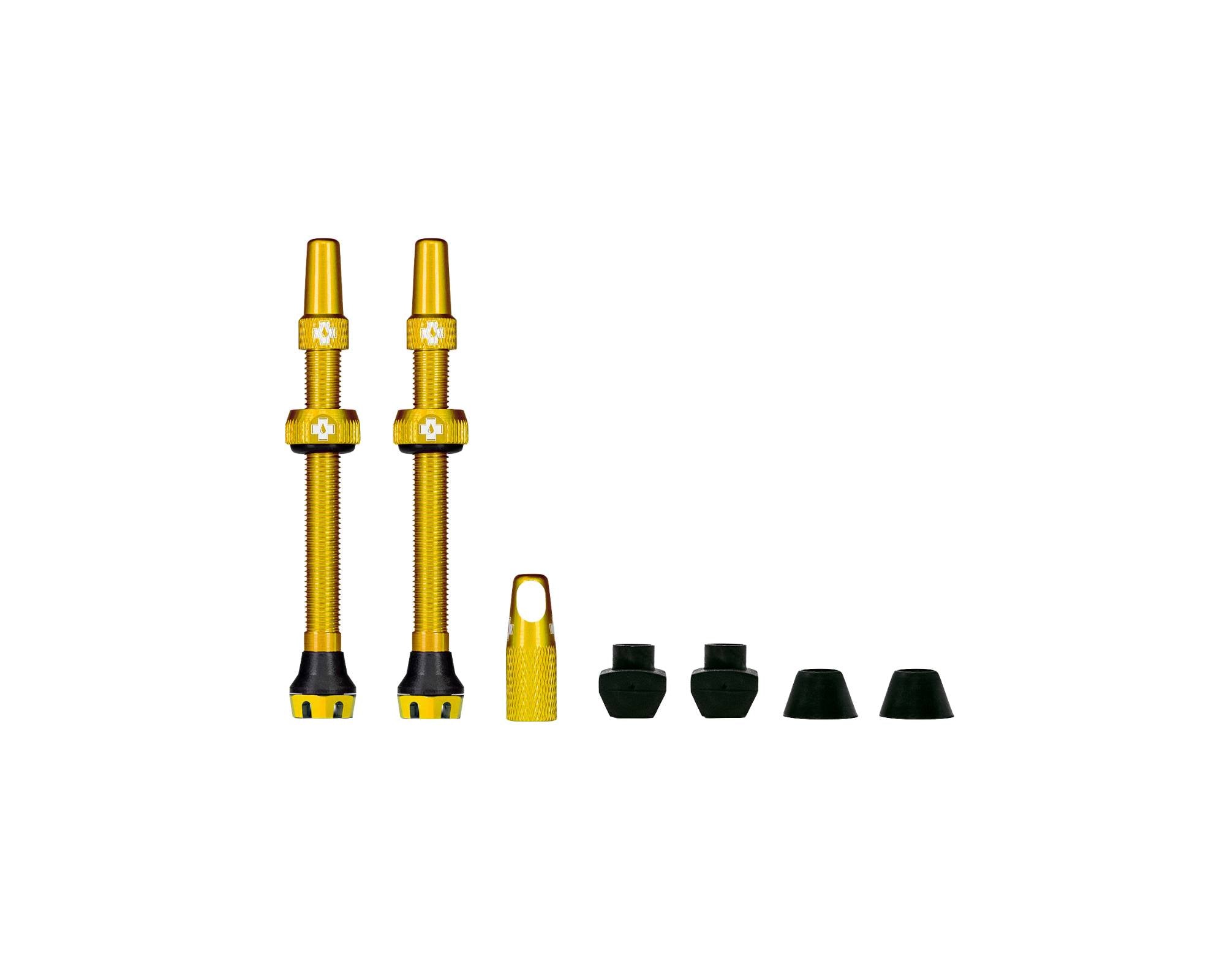 Muc-Off Tubeless Valve Kit V2 Universal for MTB & Road - Gold 44mm
