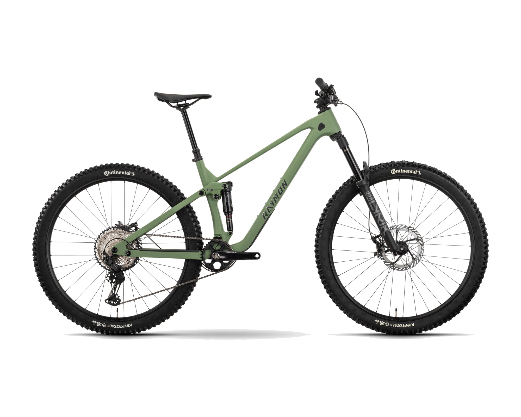 Raymon – Rokua 150 Pro – resedagreen matt – 2025, Fahrrad, Modelljahr 2025, in resedagreen matt, Seitenansicht