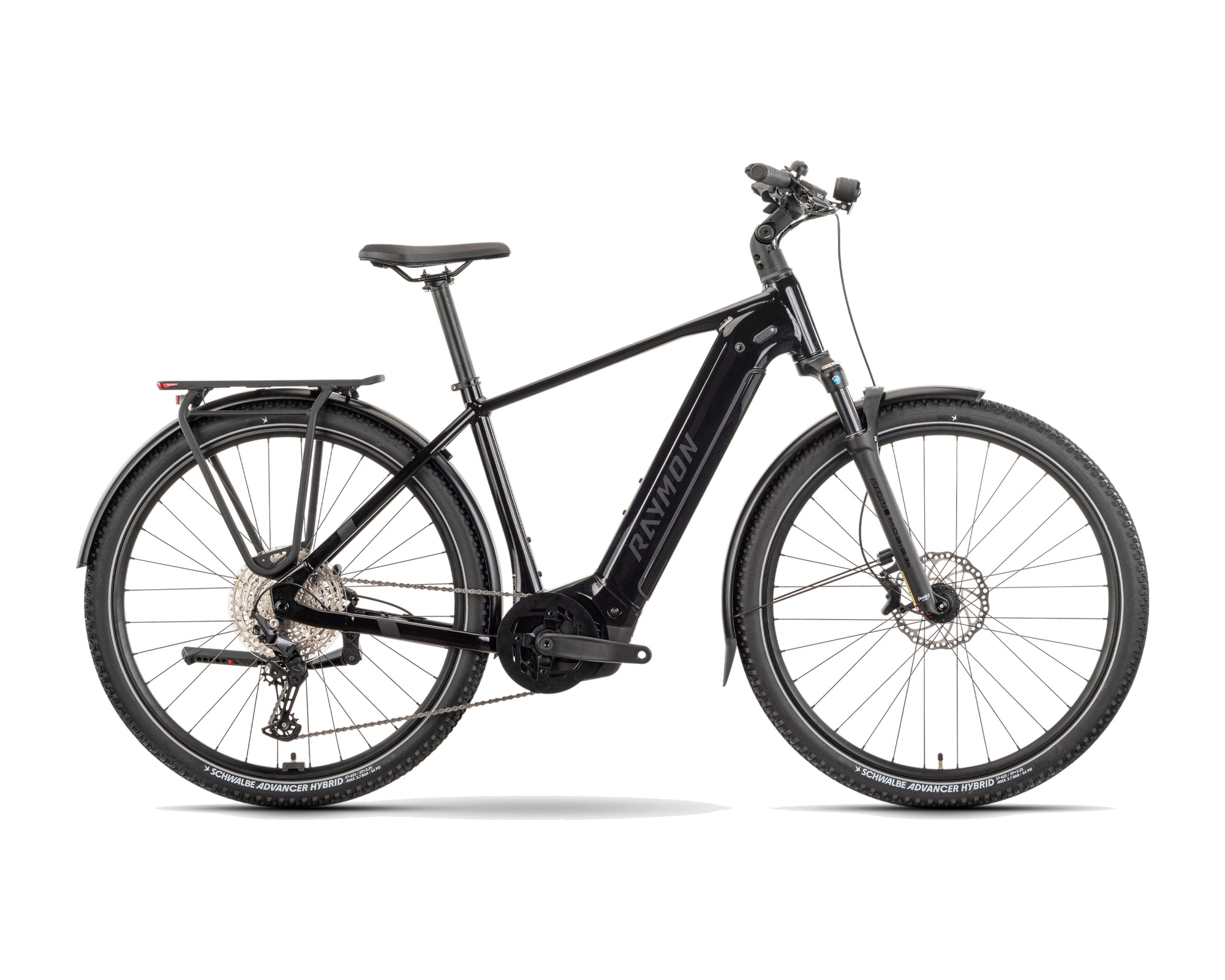 Raymon – Tahona Pro – black stealth – 2025, Fahrrad, Modelljahr 2025, in black stealth, Seitenansicht