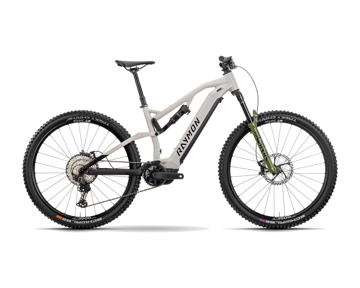 Raymon – Trailray 150 Ultra – timeless / black / olive – 2025, Fahrrad, Modelljahr 2025, in timeless / black / olive, Seitenansicht