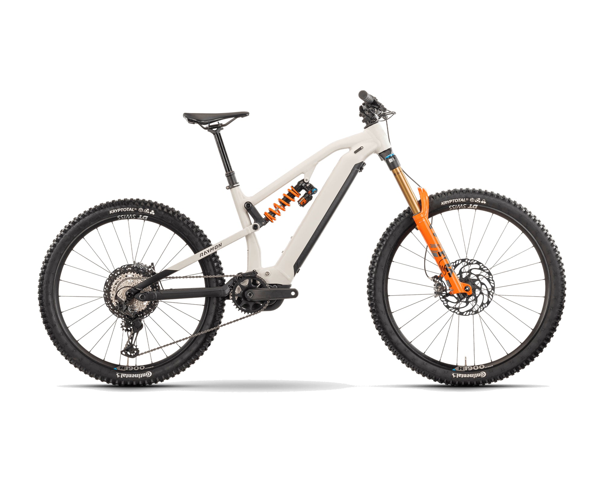 Raymon – Trailray 180 Ultra – storm / black / orange – 2025, Fahrrad, Modelljahr 2025, in storm / black / orange, Seitenansicht