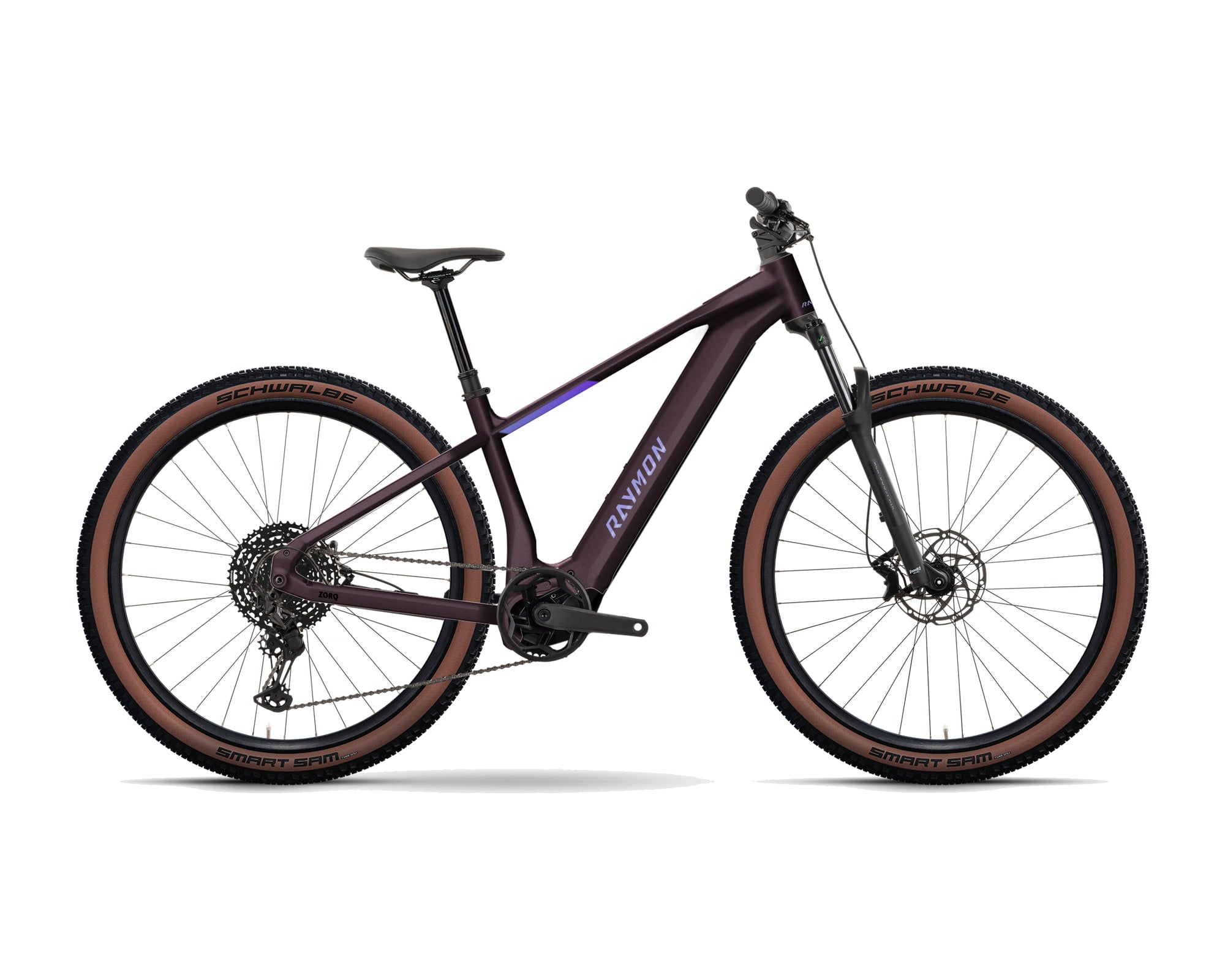 Raymon – Zorq Ultimate – floridplum – 2027, Fahrrad, Modelljahr 2027, in floridplum, Seitenansicht