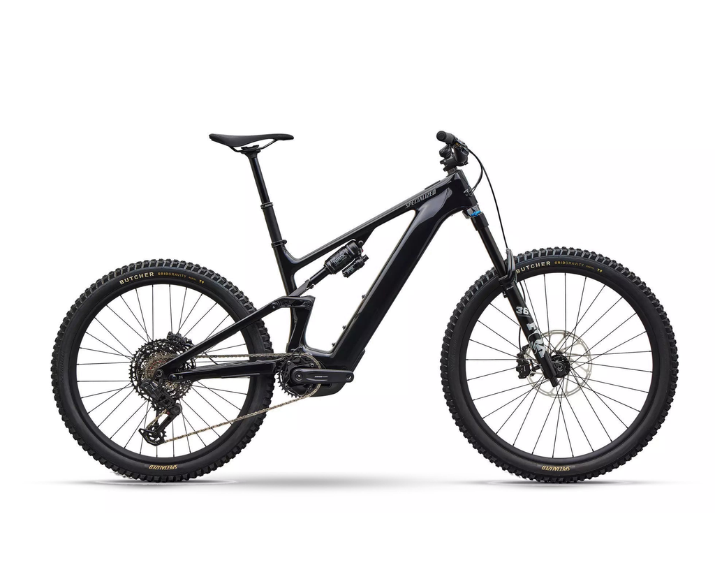 Specialized Turbo Levo 4 Comp 2027 - Gloss Black / Cool Grey, Seitenansicht auf weißem Hintergrund